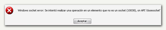 Error 10038 Error 10038