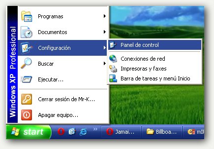 Inicio -> Panel de Control Inicio -> Panel de Control